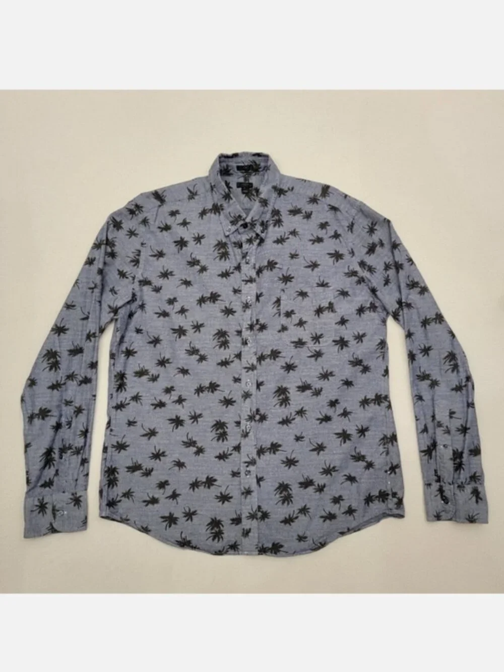 J. Crew Palm Patterned Slim Fit Buttton Down XL